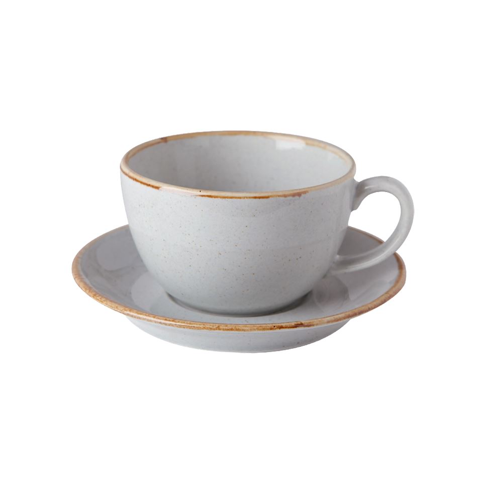 Porselen Gri Çay Fincan Takımı