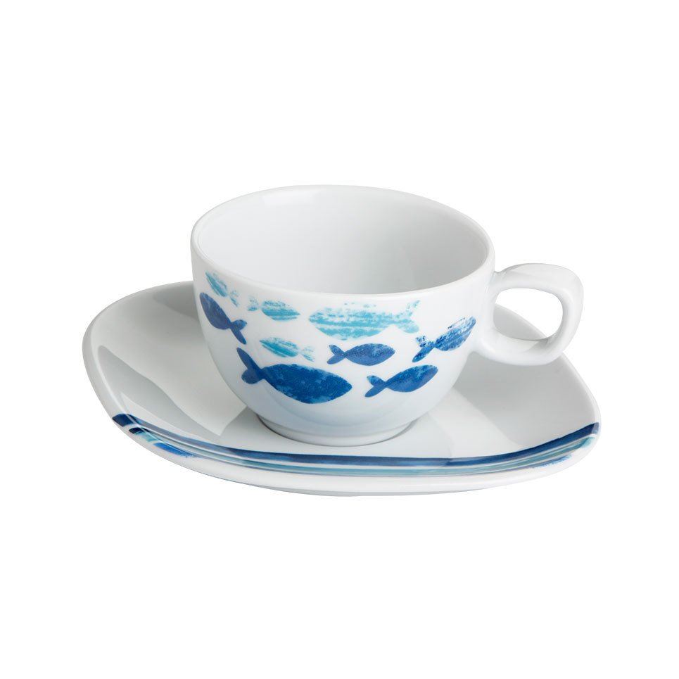 Deep Blue Porcelain Tea Cup Set 210 cc A+P