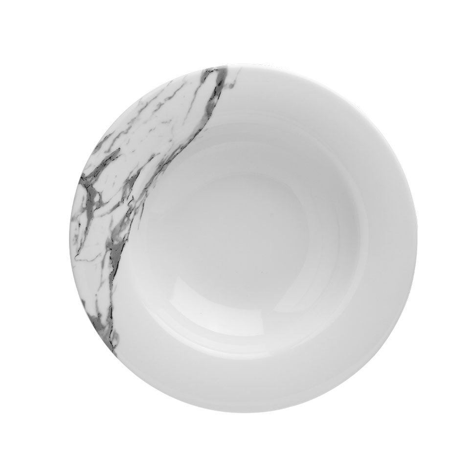 Marbly Porcelain Deep Plate A+P