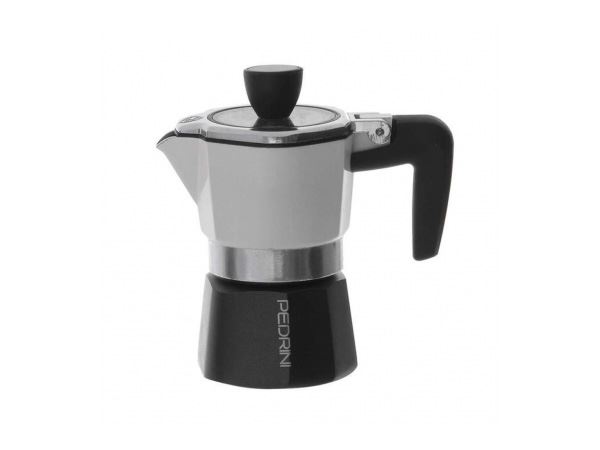 PEDRINI MOKA POT 3 CUPS SİYAH BEYAZ ŞEFFAF KAPAKLI